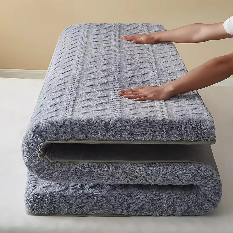 Thick Velvet Mattress Single Double Size Sponge Mattress Cushion Mat Soft Tatami Sleeping Pad