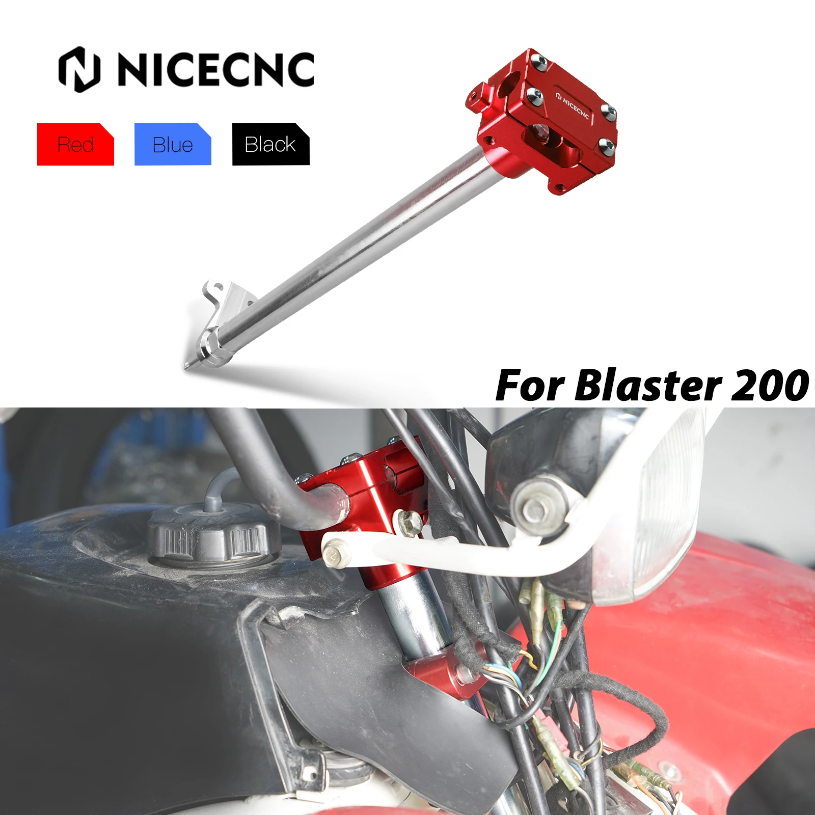 NICECNC For Yamaha Blaster 200 Steering Stem Shaft ATV For Blaster 200 yfs200 Yamaha 1988-2002 6061-T6 Aluminum & 45# Steel