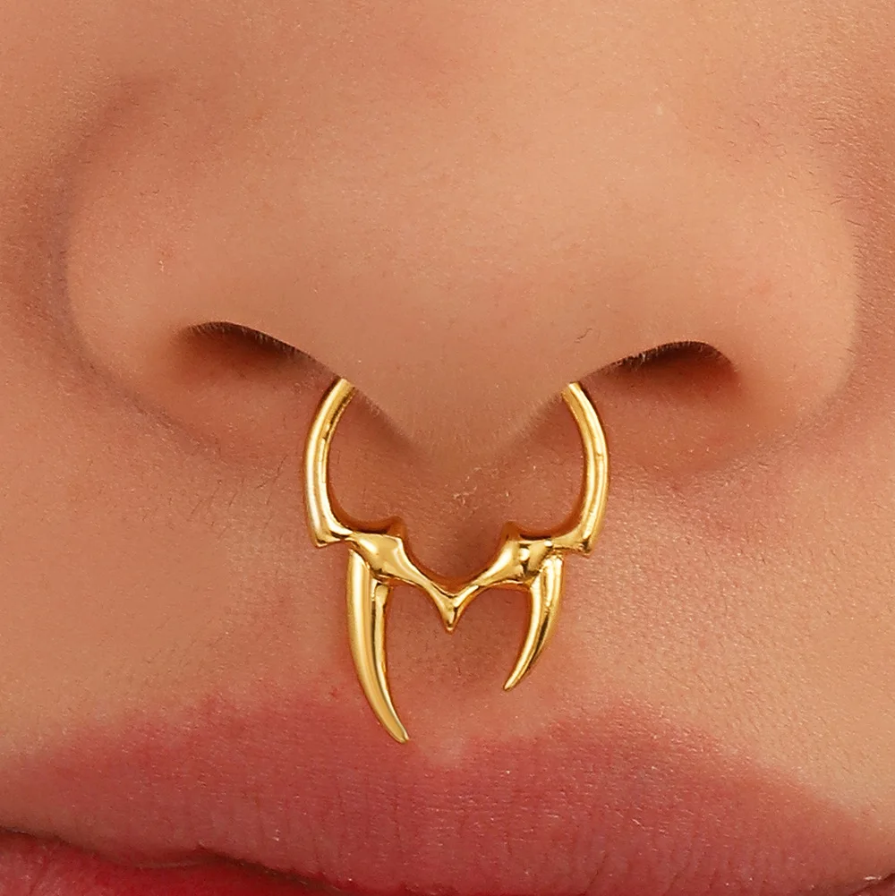 Gothic Irregular Horn Nose Clip Nonperforated Nose Nail European and
