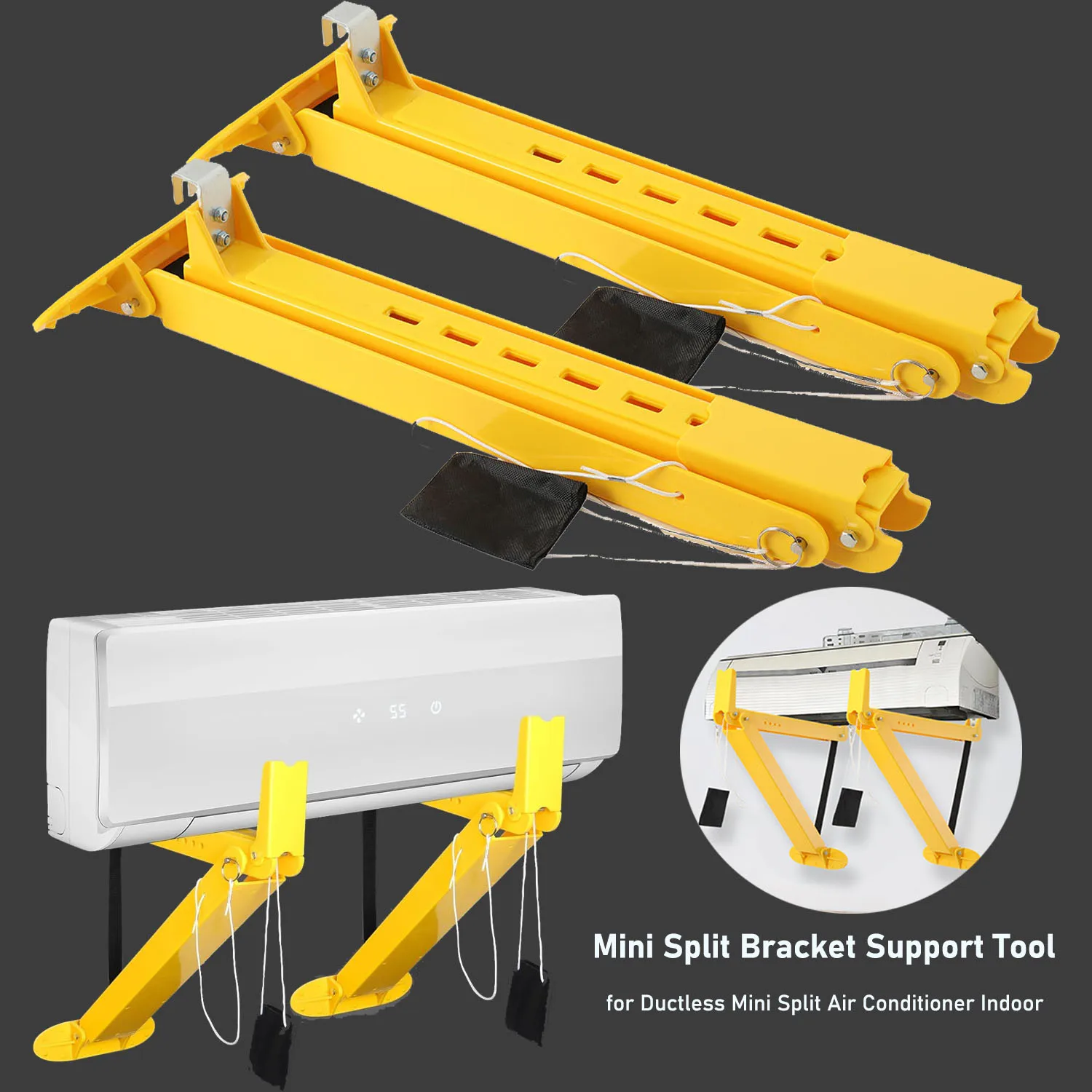 Support mural pour mini-split, 2 pièces, outil de support pour mini-split, pour l'installation et la réparation de climatiseurs, support d'entretien 1