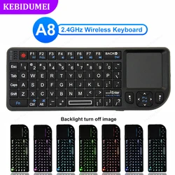 Wireless RGB Touchpad Keyboard - Portable Mini Keyboard - Russian (Colorful Backlight)