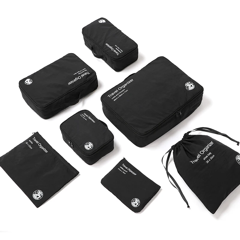 Set di 7 borse da viaggio per Organizer da viaggio, cubi da imballaggio per valigie, guardaroba portatile, bagagli, vesti, biancheria intima, custodia per scarpe  1524