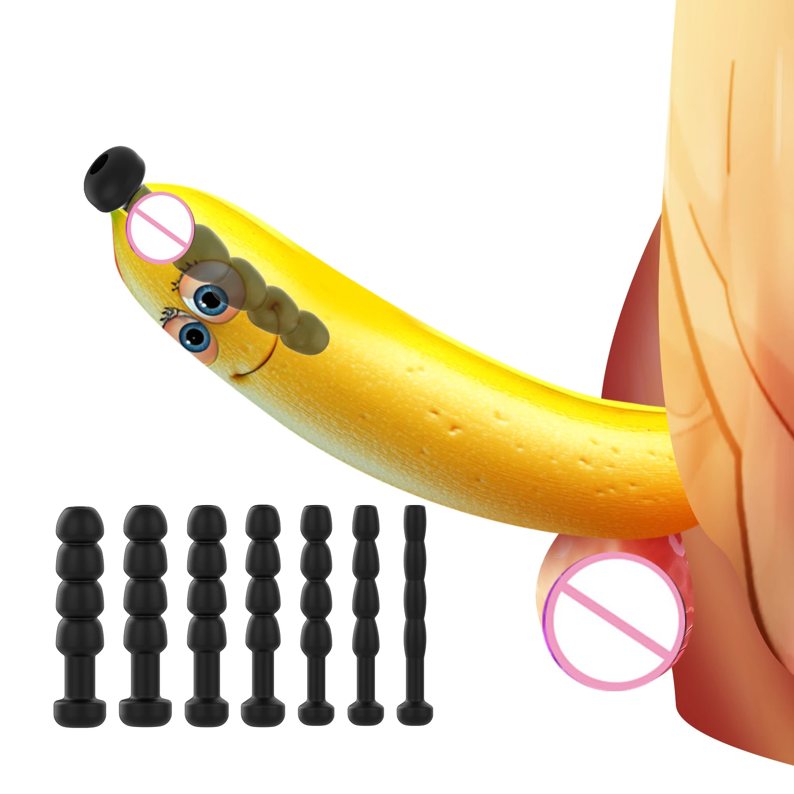 7 Sizes Short Silicone Urethral Catheter Dilator Penis Plug Male Masturbator Adult Sex Toys