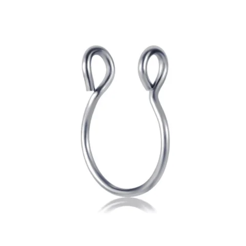 Fake Nose Rings Septum Clip On Piercings Lip Ear Nose Septum Rings Stainless Steel Fake Piercings