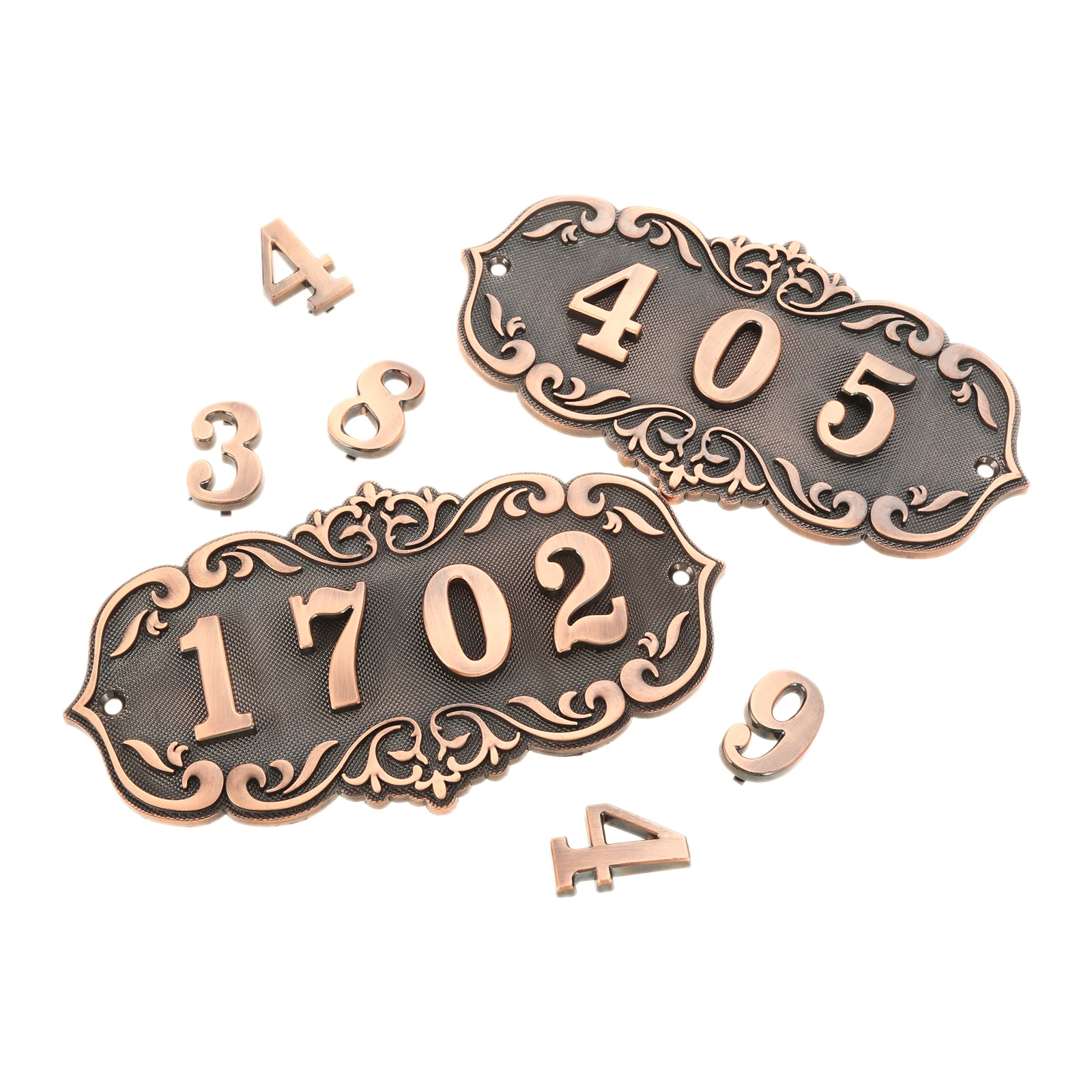 3/4 Digit House Number Door Plate Imitation Metal Sign Plastic Outdoor Mailbox Hotel Apartment 0-9 with Self Adhesive Sticker house number signs door signs house numbers number plate
