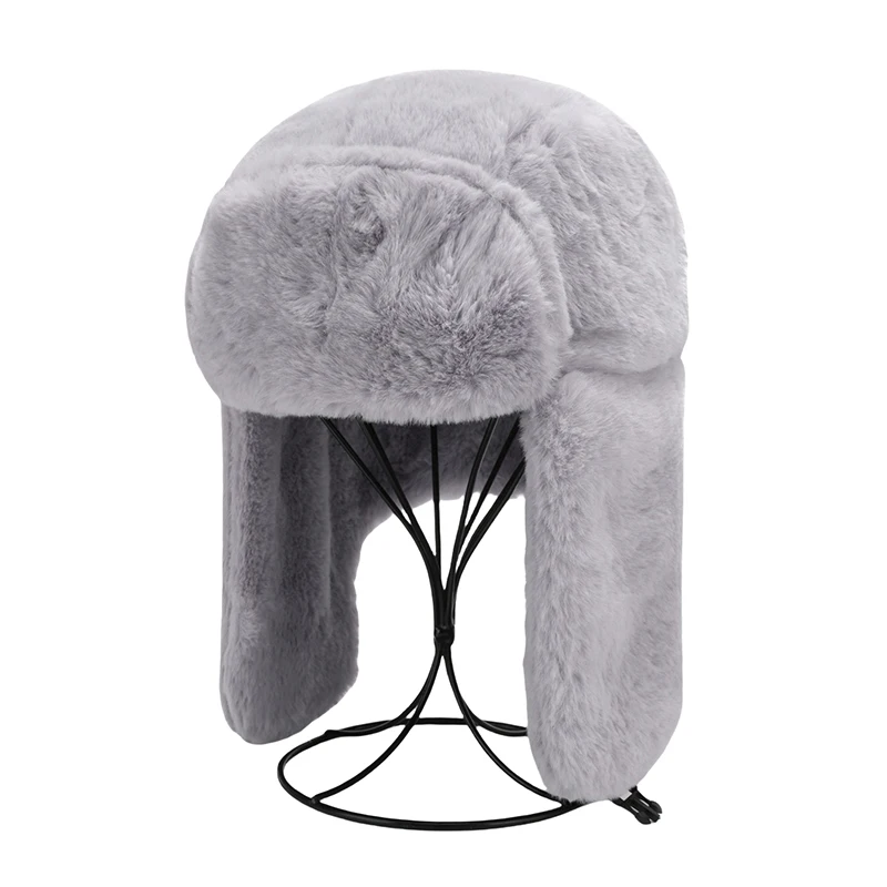 Anti-cold Lei Feng Cap Big Ear Cap Cycling Windproof Hat Women's Winter Thickened Warm Beanie Caps Adjustable Earflap Hat