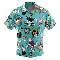 StrawhatsJolly Roger One Piece ButtonUp Hawaiian ShirtFashion Trend Breathable Loose Versatile Casual Sports Summer Men 1