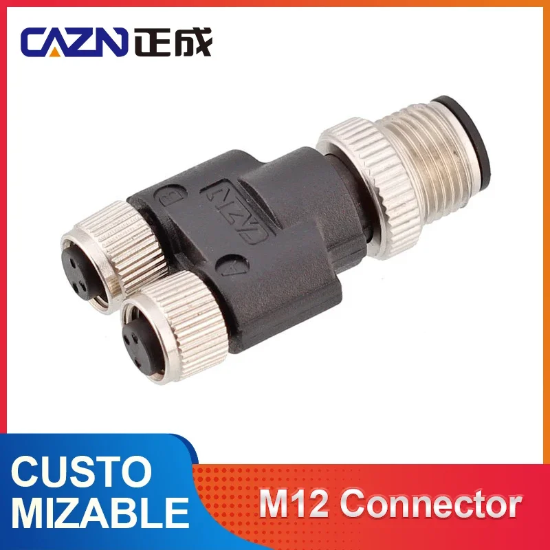 CAZN-M12-To-M8-Connector-Waterproof-M12-4-Core-Male-To-M8-3-Core-Double ...