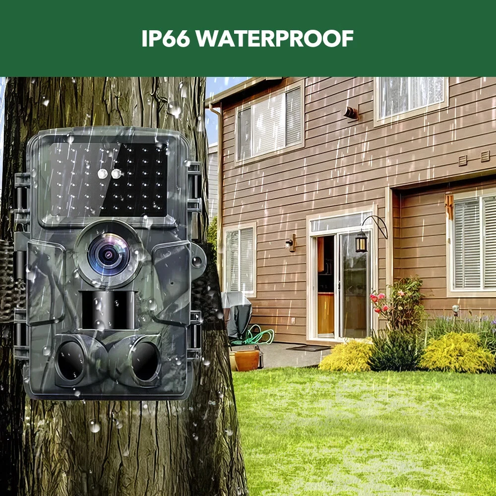 60MP 4K HD Outdoor Hunting Wildlife Trap Game Cam IP66 Waterproof Night Vision Hunting Trail Camera Wildlife Hunting Monitoring