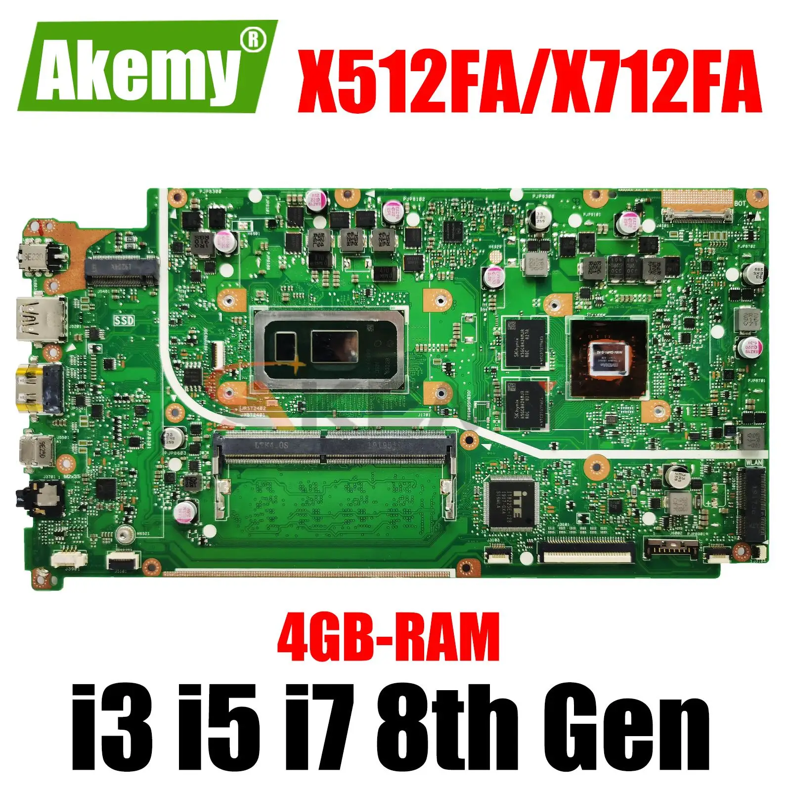 

Mainboard for ASUS X512FA X512FL X512FB X512F F512FA A512F A712FA F712FA S712FA X712FA X712FAC Laptop Motherboard I3 I5 I7 CPU