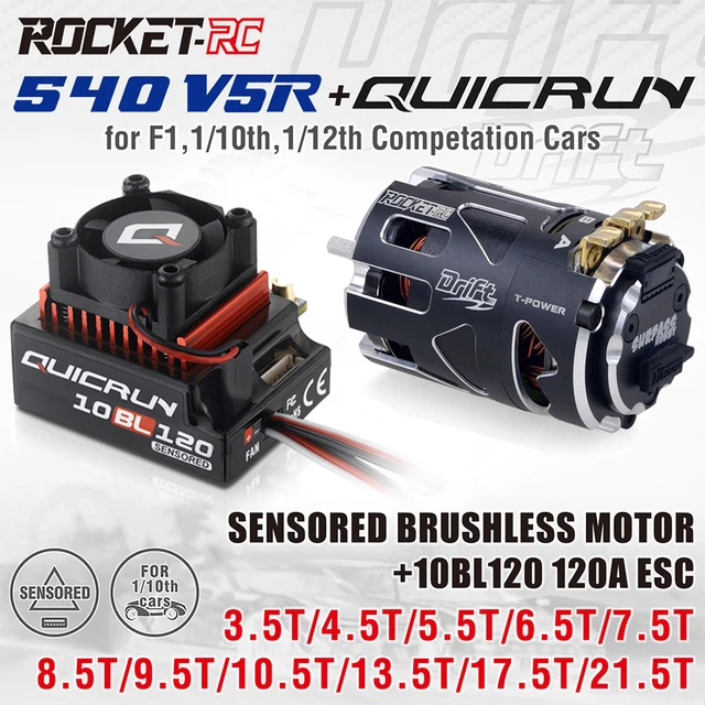 Hobbywing 10BL120 ESC+540 Motor Sensored Brushless Combo for 1/10 Drift RC  Car