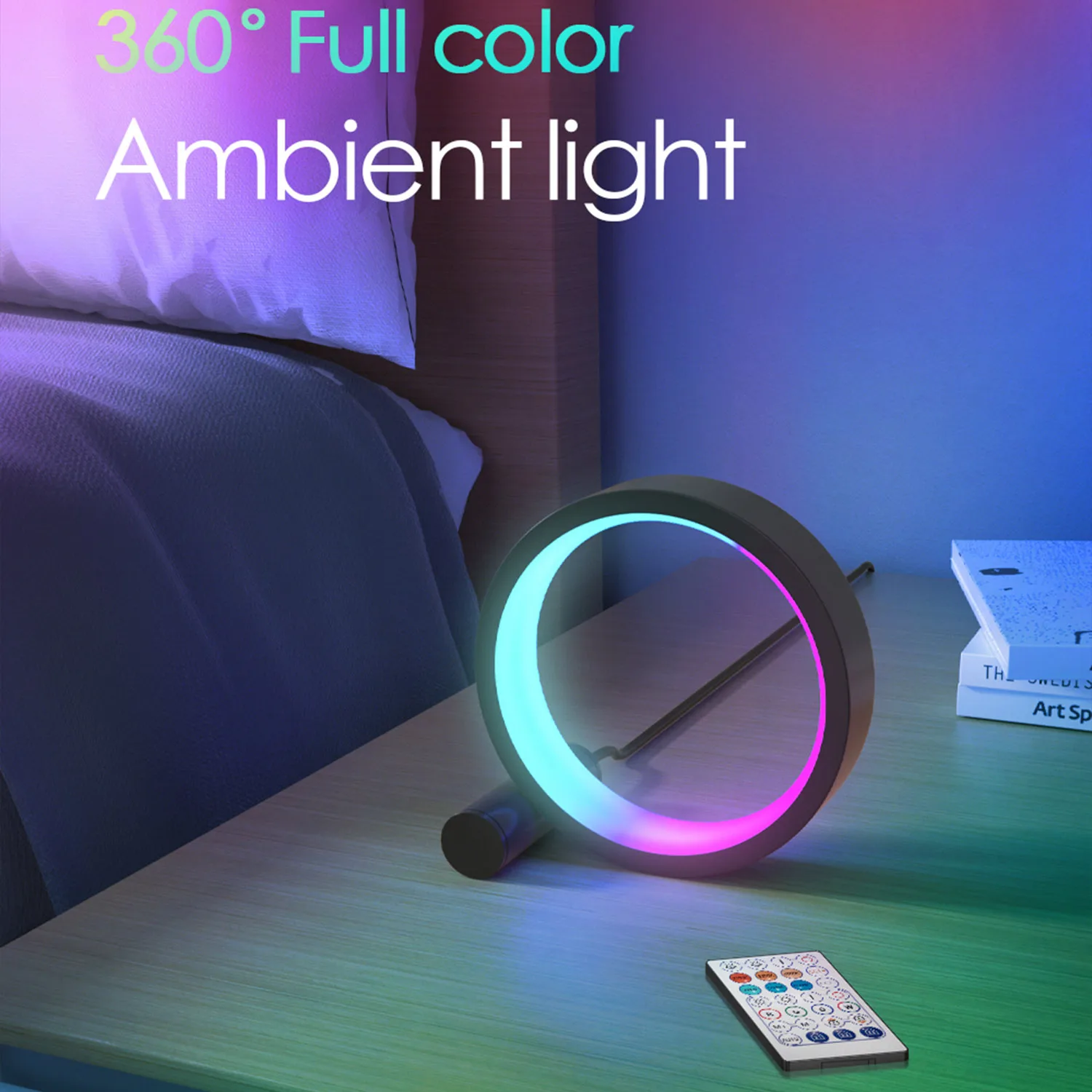 Dimmable Night Light Modern Circle Table Lamp RGBW LED Lights for Room Bedroom Gaming Atmosphere Home Decor Photography Lighting night lights for adults