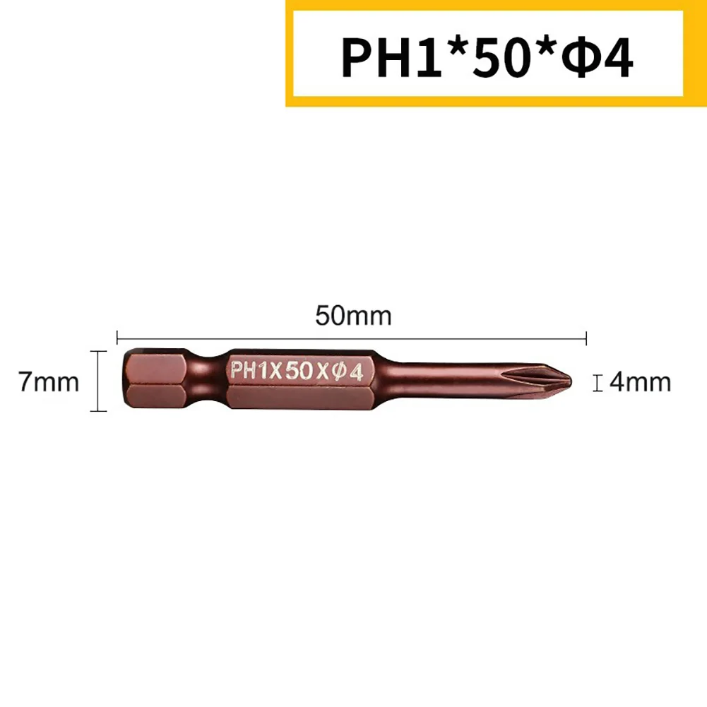 1PCS 50mm Screwdriver Bit PH00 PH0 PH1 PH2 1.6/2.0/2.5/3.0/4.0/5.0mm For 1/4