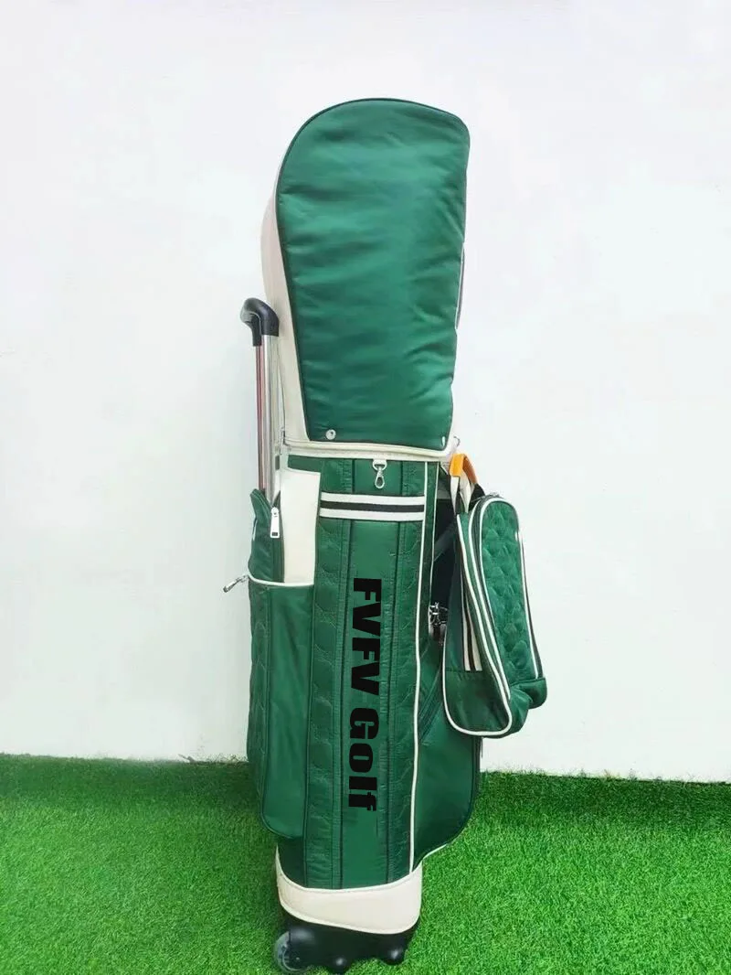 

2024 New Korean Golf Bag Pu Waterproof Fashion Men's And Women's Cloth Fabric Golf Bag With Wheels