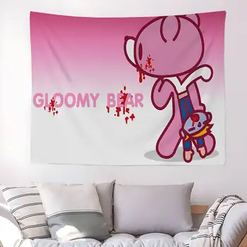 Grande tapisserie murale imprimée ours g-gloomy Kawaii, décoration murale de bouddha indien, sorcellerie bohème Hippie, décor artistique mural 1