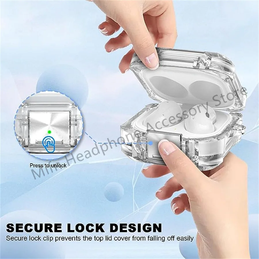 Nuova Custodia Trasparente 3D Per Samsung Galaxy Buds 2 Pro Live Case Custodia Con Serratura Sicura Custodia Antiurto Per Auricolari Per Samsung Buds 