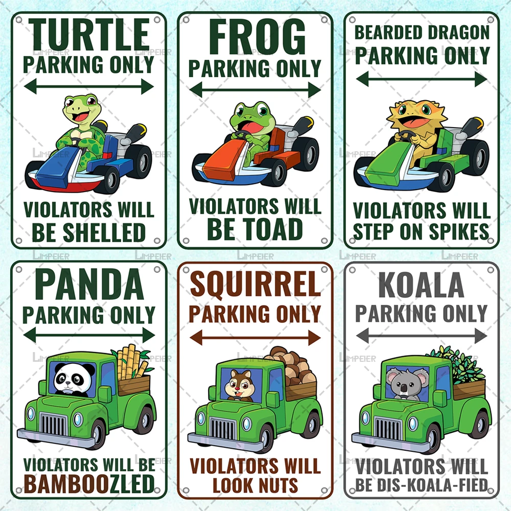 Animali Dei Cartoni Animati Targa Metallica Parcheggio Segnale Di Avvertimento Poster In Metallo Tartaruga Parcheggio Solo Targa In Metallo I Violator