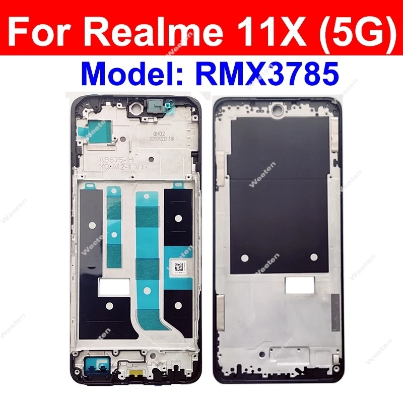 전면 LCD 프레임 거치대 커버 베젤 부품, Realme 10 11 12 Plus 10S 10T 11X 12X 12 + 12 Lite 12 Lite 4G 5G LCD 프레임 하우징