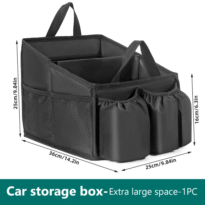 תיבת אחסון רכב מתקפלת SEAMETAL עם נפח גדול, מארגן תא המטען של הרכב, כלי אחסון מתקפל ועמיד לאביזרי הרכב