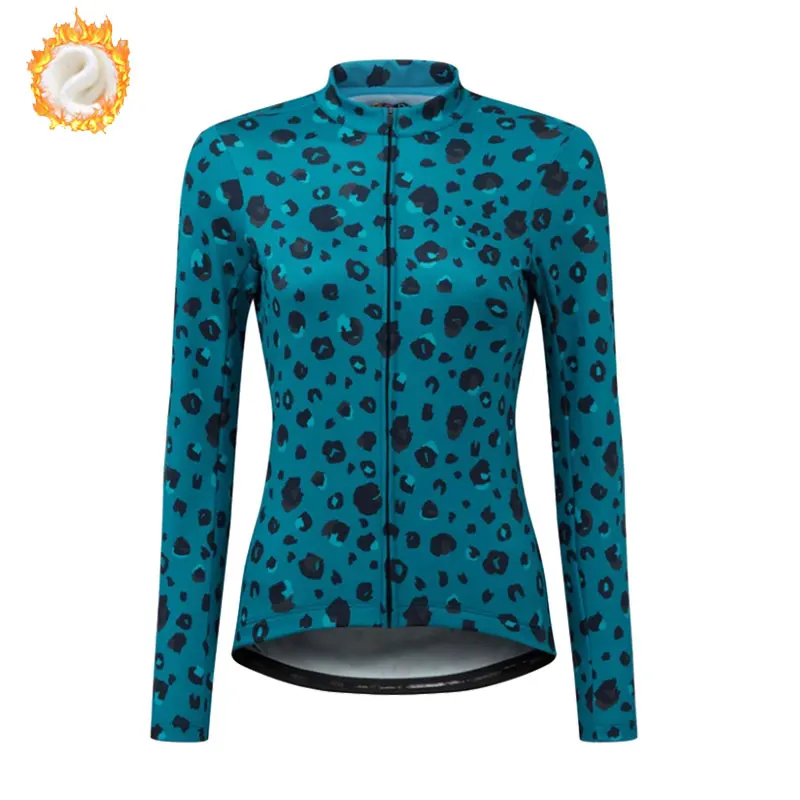Women Winter Fleece Cycling Jerseys Outdoor Sports MTB Long Sleeves Jersey Warm Mountain Bike Clothing Ropa Ciclismo Mujer
