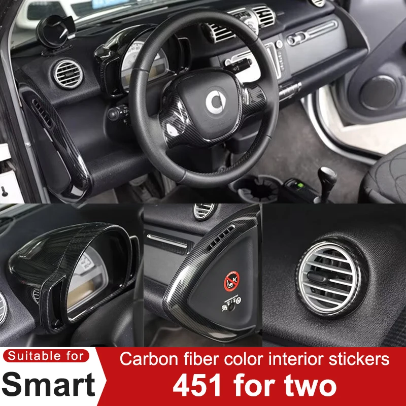 For Smart Brabus 451 Fortwo Carbon Fiber Color Car Interior Stickers ...