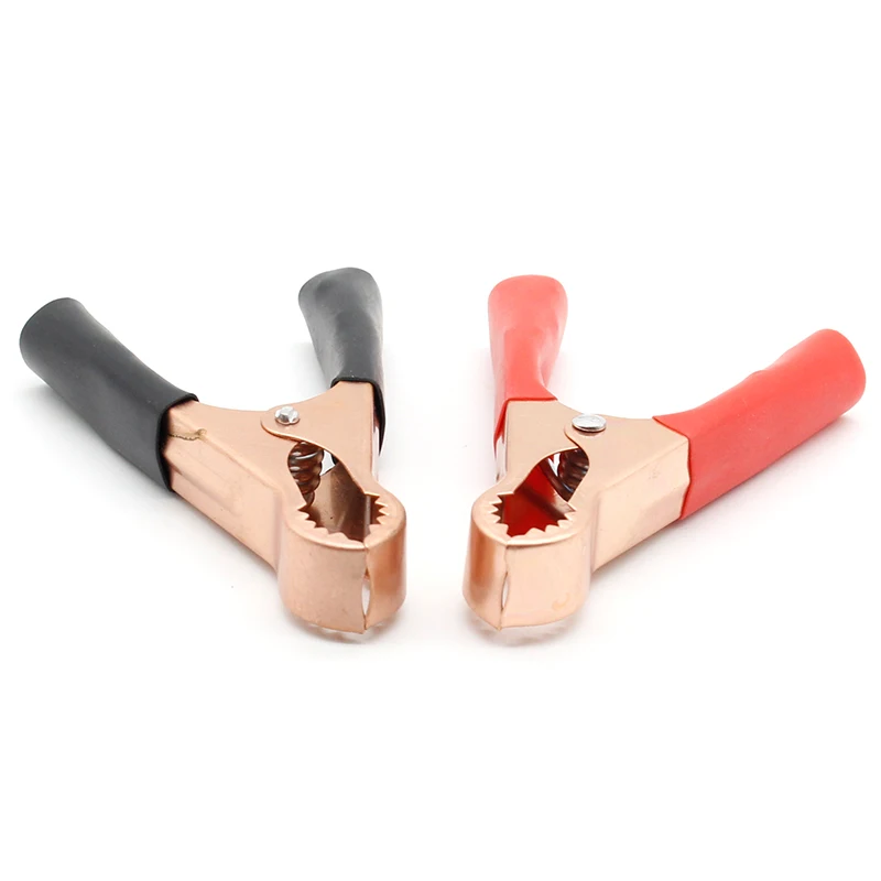 2Pcs 50A Red + Black 80mm Crocodile Car Caravan Van Battery Test Lead Clips Alligator Clips alligator clips