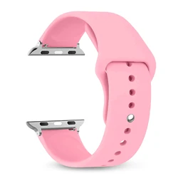 Flexible Silicone Watch Strap - Premium Universal Fit Band Bracelet - 42 44 45 49 mm (Soft Pink)