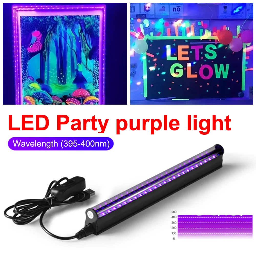 395-400nm UV Purple Light Bar LED for Party and Decor black light bar