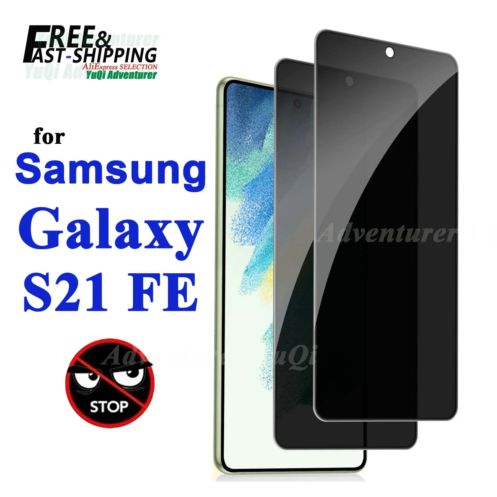 

Anti Spy Screen Protector For Galaxy S21 FE Samsung, Tempered Glass Privacy Anti Peep Scratch 9H Case Friendly Free Shippin