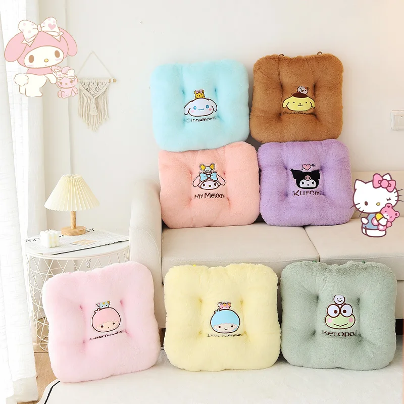 

10Cm Thicken Cushion Sanrio My Melody Kawaii Kuromi Cinnamoroll Cartoon Office Plush Sedentary Keep Warm Fart Pad Toy Gifts