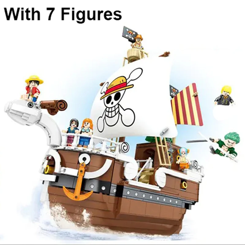 ONE PIECE THOUSAND Sunny Pirate Ship Building Kit 1484 + Building