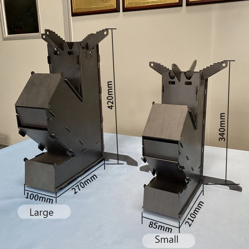 Estufa de cohete portátil: estufa de leña multicombustible para cocinar al aire libre y calefacción del hogar, diseño compacto para acampar