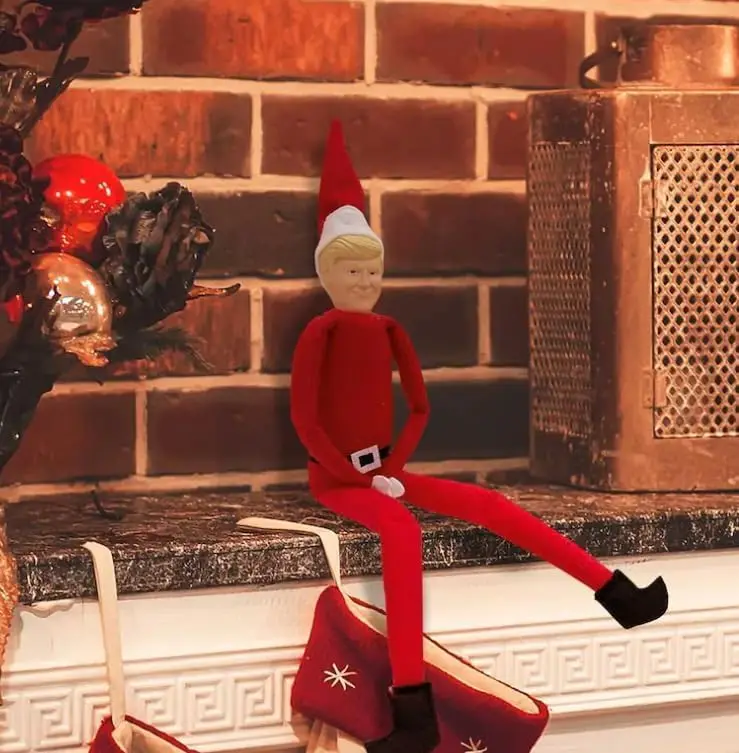 Trump on a Stump Christmas Elf Make The Holiday Great Again with Plush Funny Novelty Figure Toy Shelf Decor,Christmas Decoration 3