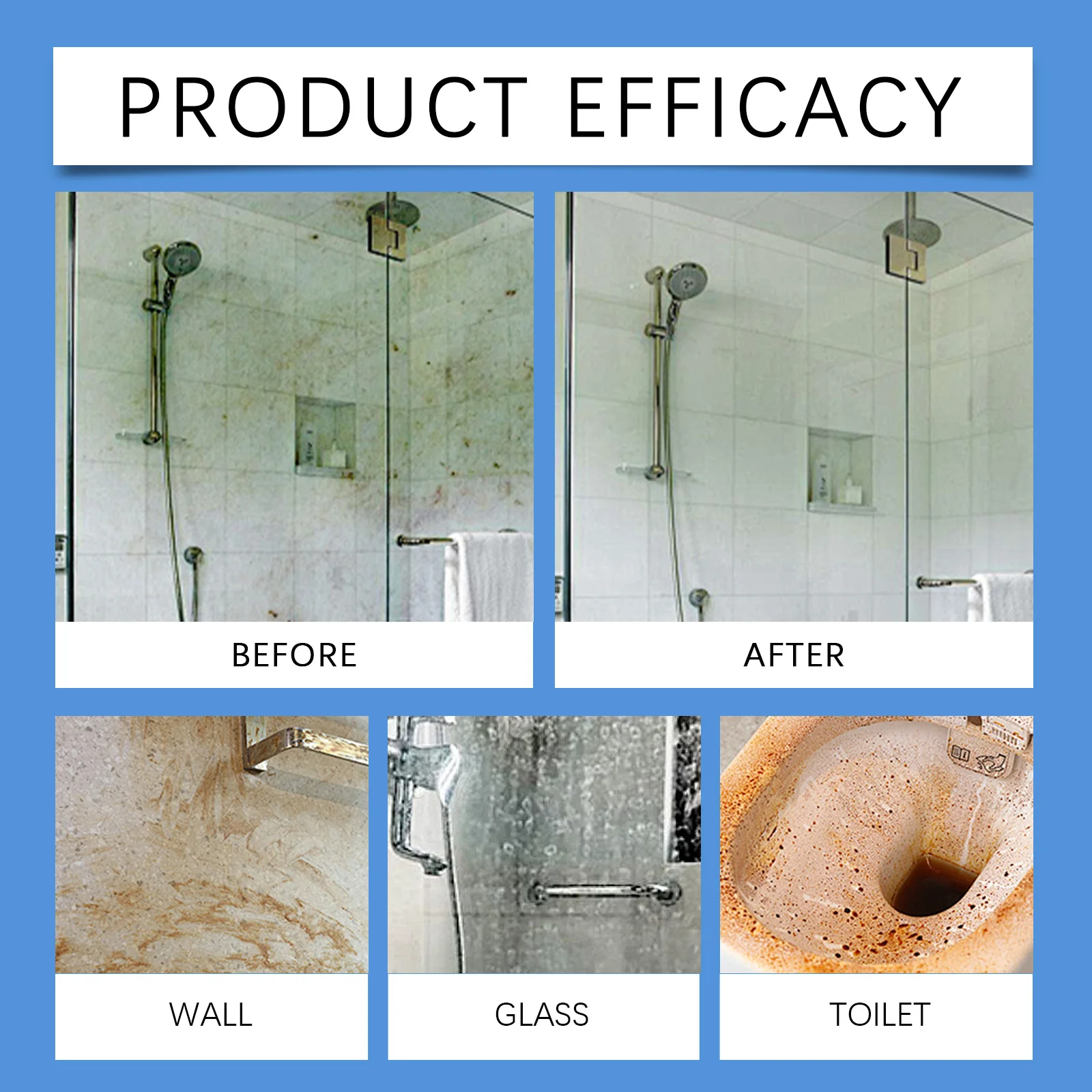 237 474 711 1185ml Shower Glass Cleaner Powerful Scale Soap Stain Remover Anti-Fog Eco-Friendly Professional