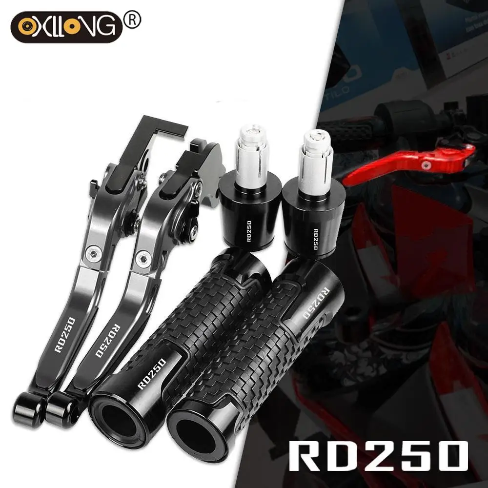 

RD250 LOGO Aluminum Brake Clutch Levers Handlebar Hand Grips ends For YAMAHA RD250 A B C 1974 1975 1976 1977 1978 1979