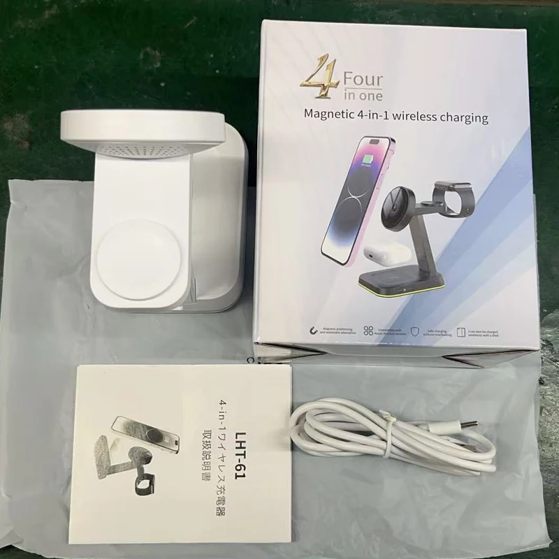 30W 3in1 ポータブル磁気ワイヤレス充電スタンド iPhone 17 16 15 14 Max、iWatch 10 9、AirPods対応 急速充電ステーションホルダー