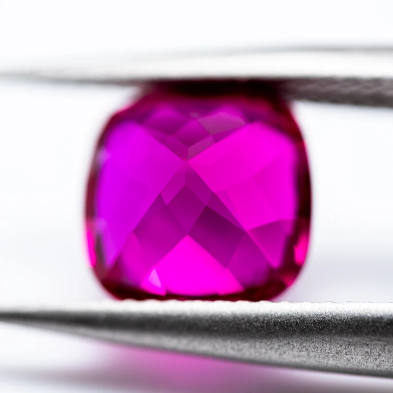 Lab Grown Ruby Cushion Shape Rubellite Color VVS1 Charms Jewelry Making DIY Ring Necklace Earrings Main Materials Certificate