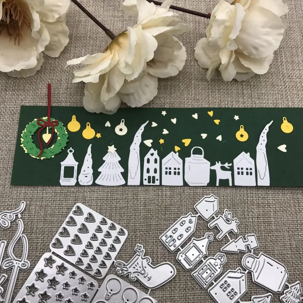 Weihnachts dekoration Metalls chneid werkzeuge Schablonen für DIY Scrap booking dekorative Prägung hand gefertigte Stanz schablonen form