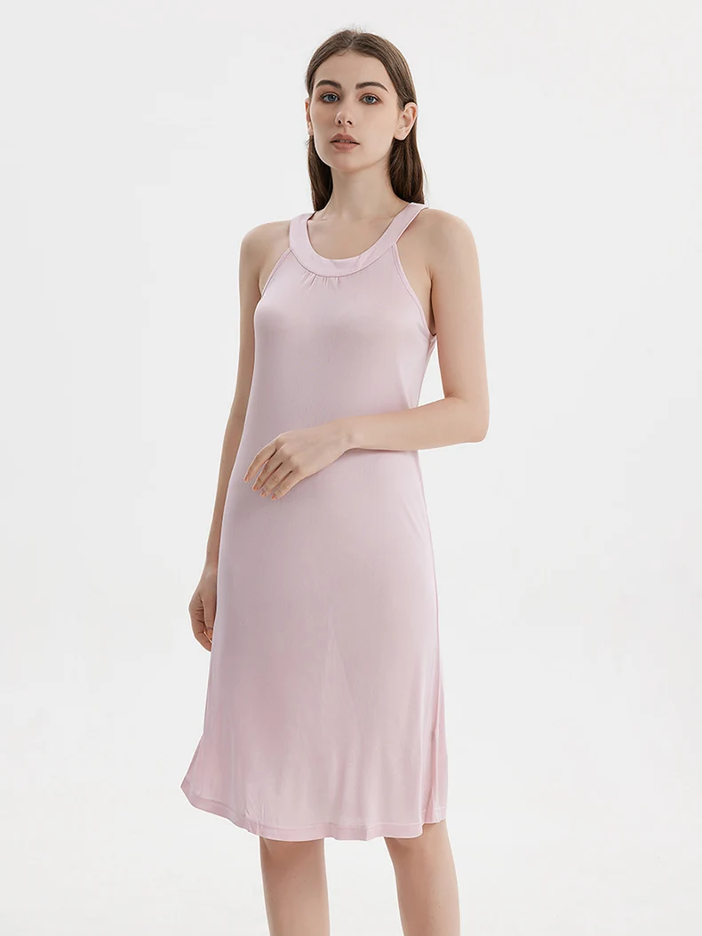 SuyaDream Women Solid Dresses Knitted Real Silk Halterneck Off Shoulder Mid Dress 2026 Spring Summer Elegant Clothes Green White