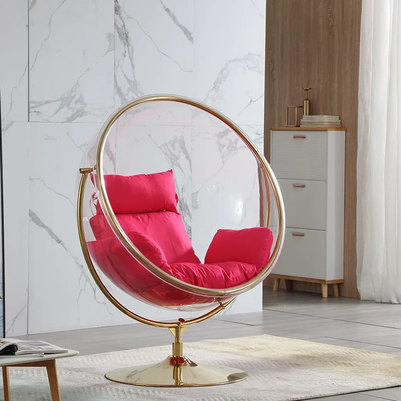 

2 Colors Transparent Ball Chair Rocking Chair with Soft Cushion for Home Round Globe Chair Indoor Outdoor прозрачный мяч стул