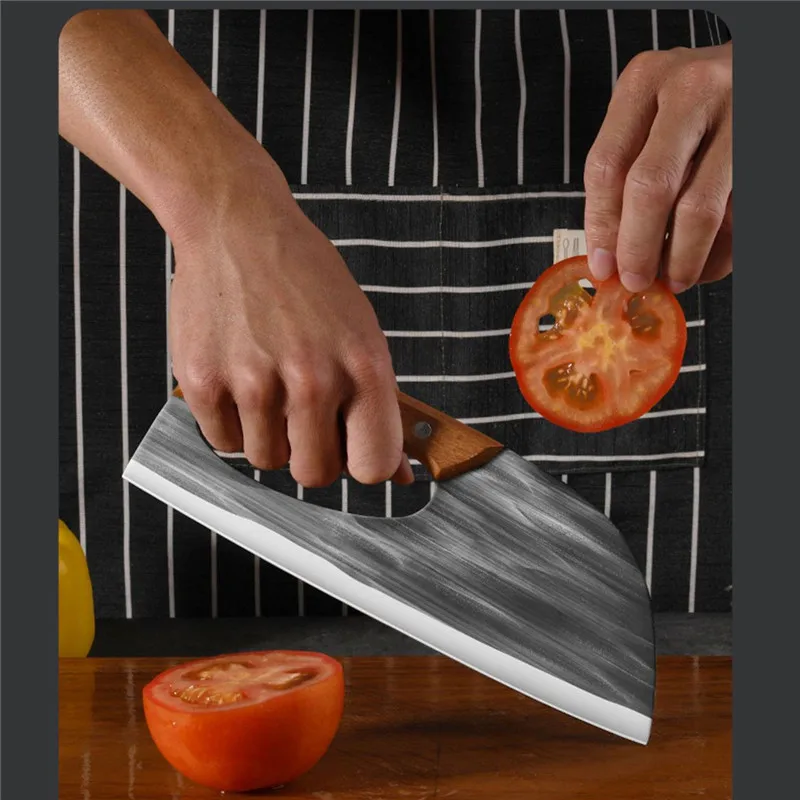 Heavy Chef Kitchen Stainless Steel Knife Labor-Saving Cutting Meat Sharp Knife 24Cm