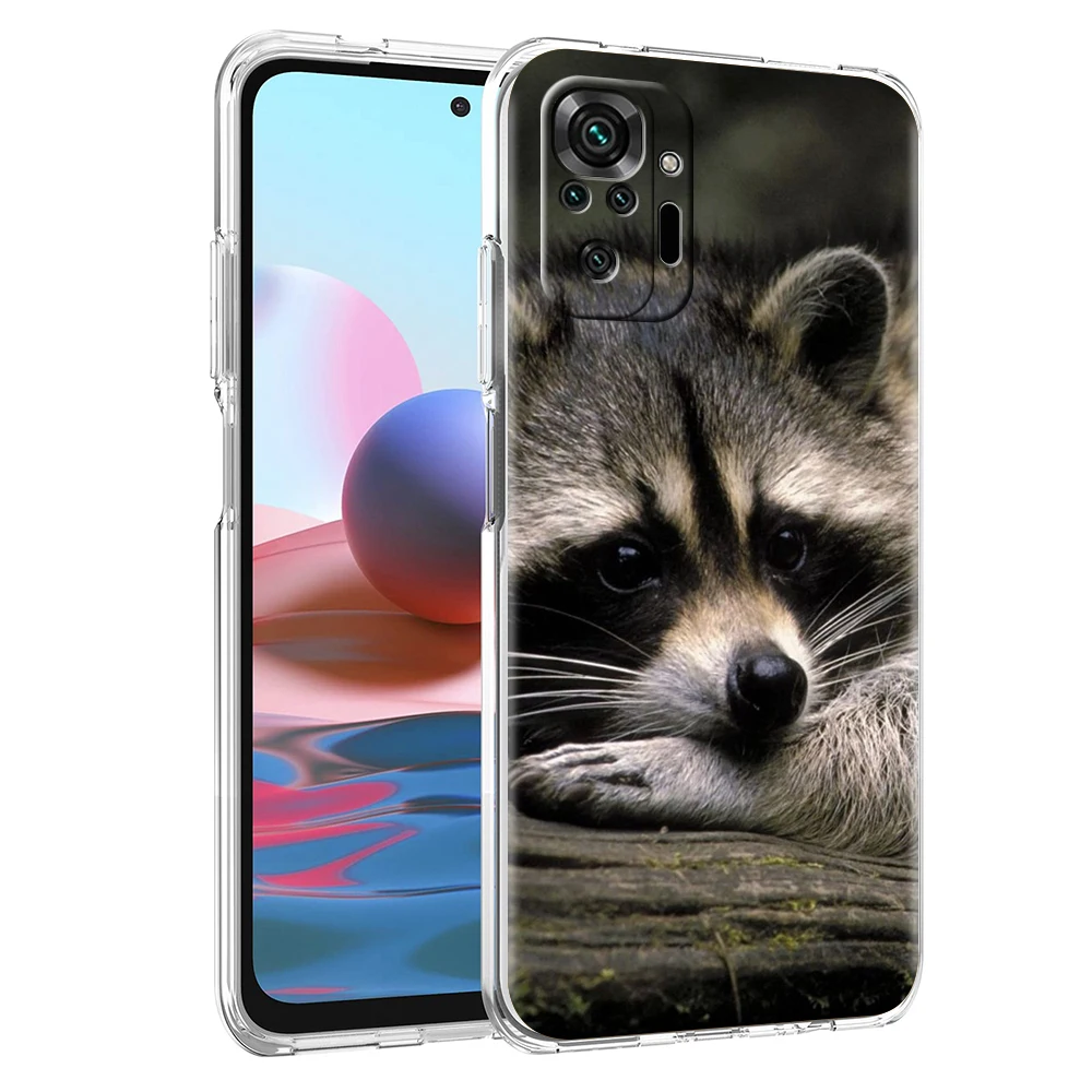 Adorable Raccoon Transparent Phone Case - Soft Cover Shell Capas