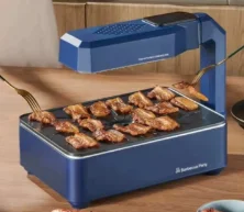 Barbecue Oven Automatic Rotating Smokeless Electric Grill for Sale Griddle Pan LED LCD Touch Panel Temperature Adjustment
