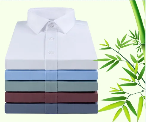 

2023 Bamboo Fiber Non ironing Men's White Long sleeved Shirt Business Professional Dress Unisex Shirt Men's Style