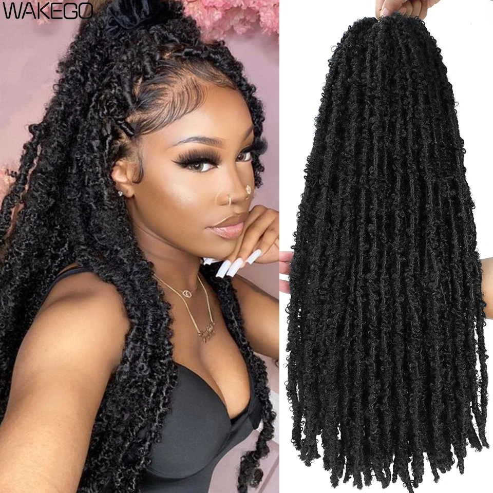 Wakego 24 18 14 Inch Butterfly Locs Crochet Hair Ginger Bug Blonde Brown 27 350 Colors Pre-Twisted Distressed Locs Crochet Hair 4