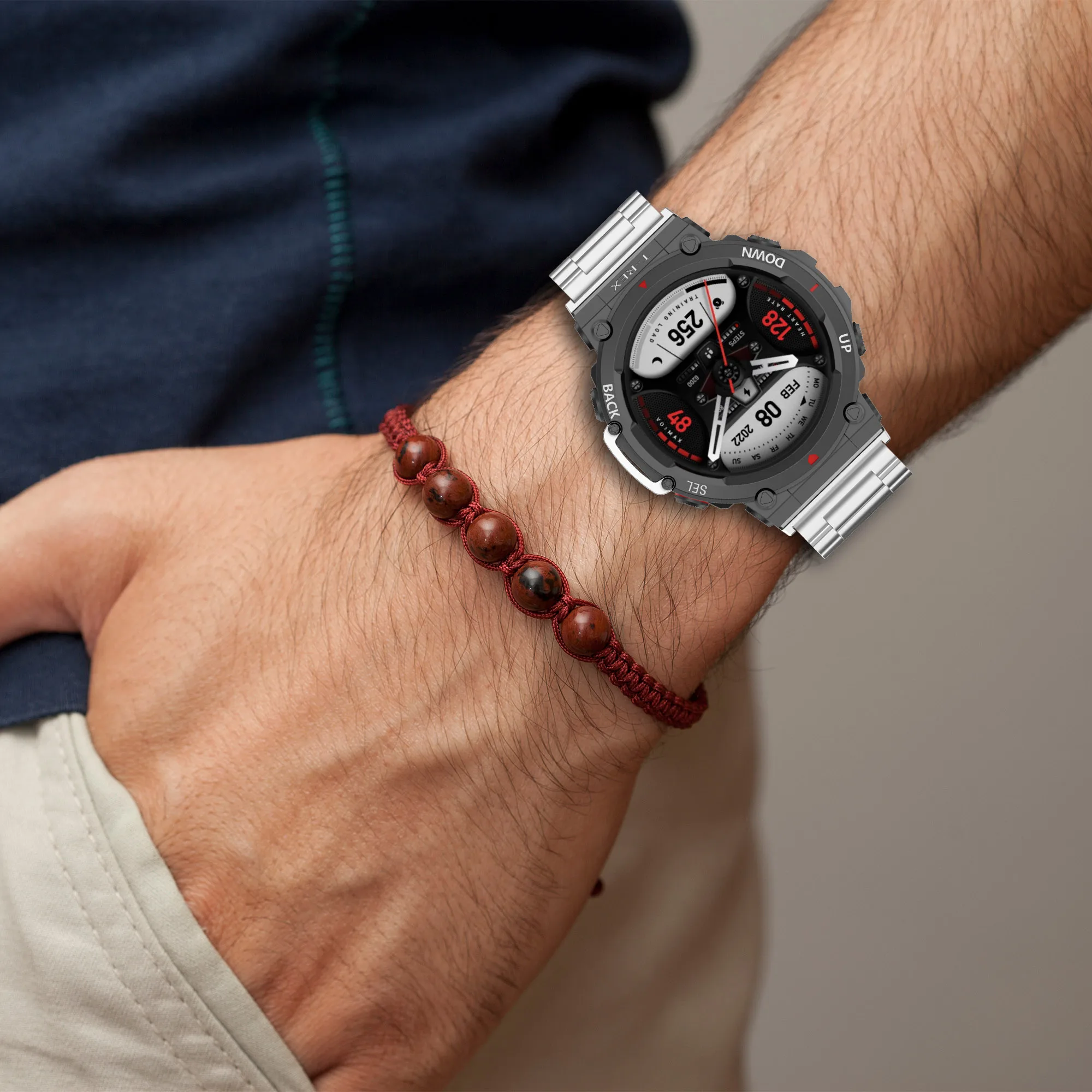 ݼ  Amazfit T-Rex 2 Ʈ ġ  Huami ð T-Rex 2 Correa ׼ /ǹ ð 