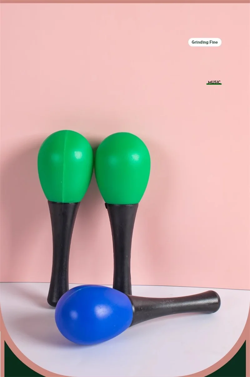 Description Picture 6 of item1 Or 5pcs Small Maraca Training Sand Hammer Playthings Grasp Shaking Musical Instruments Party Supplies Plastic Orff Percussion