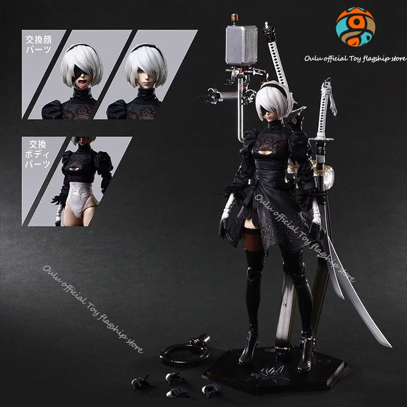 

Anime Figure YoRHa 2b Action Figure Exquisite Doll Movable Figure Room Ornament Collection Model Halloween Gift
