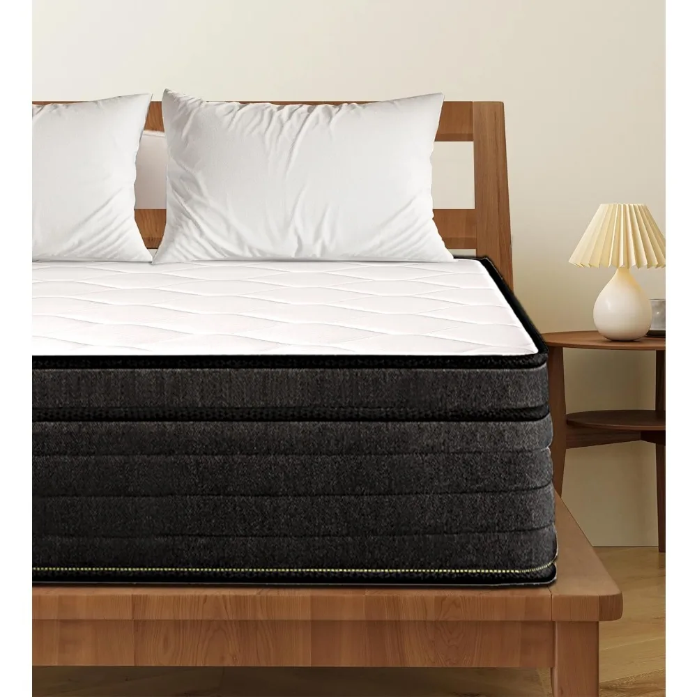 King Size Mattress 12 Inch Hybrid Mattress in a Box with Gel Memory Foam Individually Wrapped Pocket Coils Innerspring 4