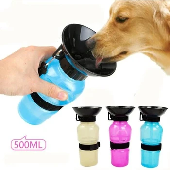 500ml Outdoor Portable Pet Dog Cat Water Bottle Extrusion Large Dog Travel Water Cup Drinking Water Feeder Bowl for Pet 2